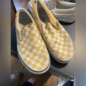 Checkered vans (yellow and blue)